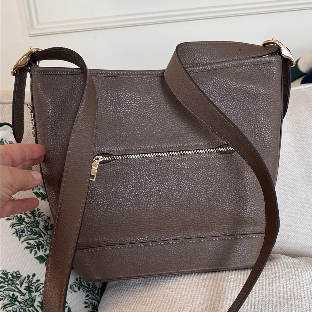 Coach Dark Brown Leather Messenger Bag - Picture 5 of 6